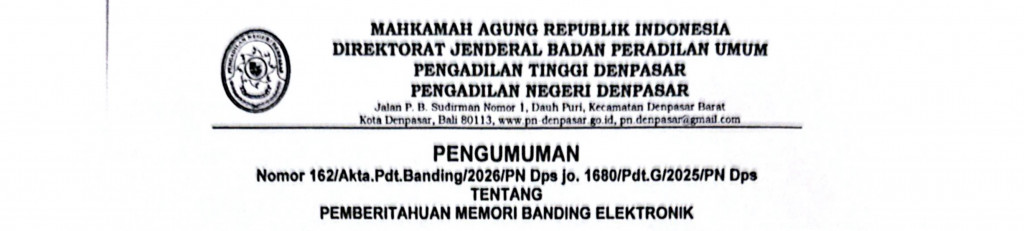 PENGUMUMAN TENTANG PEMBERITAHUAN MEMORI BANDING ELEKTRONIK